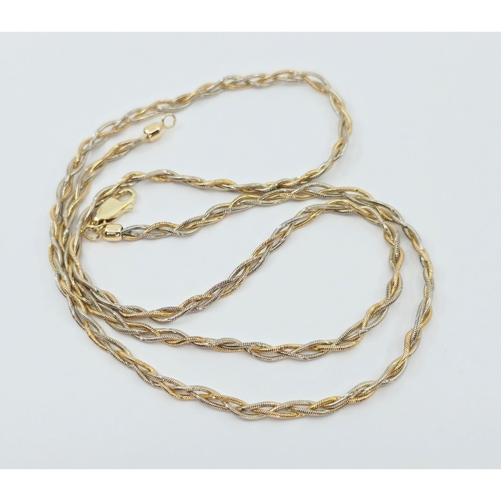 Unique 14k Two Tone Multi Color Gold Twisted Snake Chain Necklace  2125 L